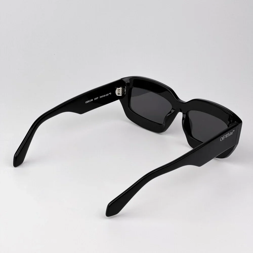 Off-White CHARLOTTE Men Sunglasses Black Rectangle Frame I Model OERI138 1007